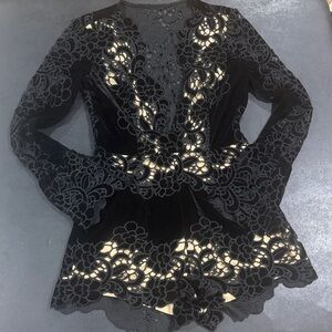 SAYLOR Black Lace Detail Garment
